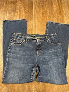 Ralph Lauren Jeans Straight Leg Women's Jeans in Dark Blue Denim